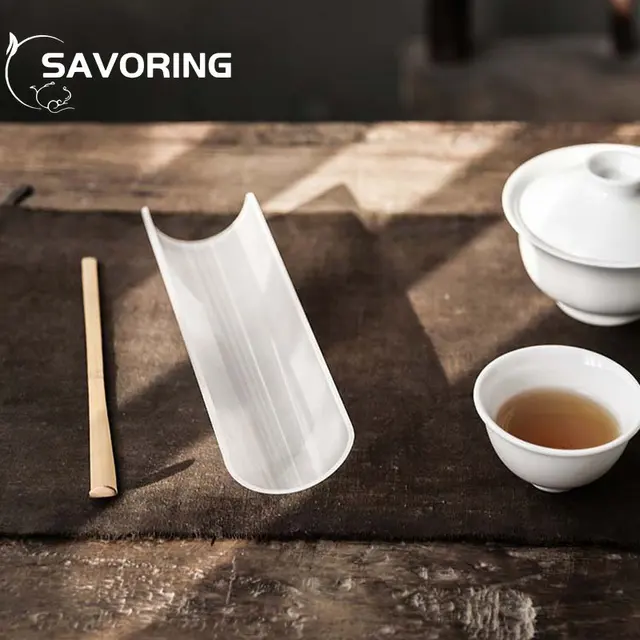 Átlátszó Matt Tea Lapátok Japán Stílusú Teakészítő Szerszámok Kungfu Teanállal Prezentációs Edény Szertartás Kiegészítők