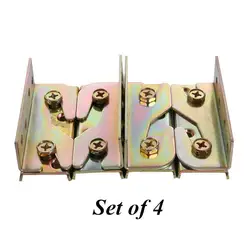 Easy-Install Heavy Duty Bed Rail Brackets with Screws - Set of 4 (4Pcs)