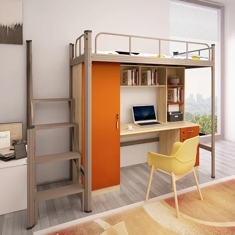 thumbnail image 1 of Litera de metal del dormitorio de los muebles escolares del diseño moderno con el guardarropa del escritorio, 1 of 3