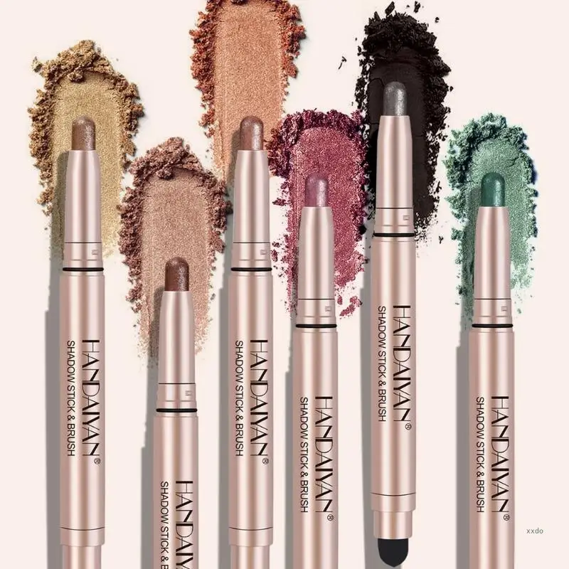 

HANDAIYAN, водонепроницаемые Двухсторонние Тени для век, палка, перламутровые стойкие тени для век, ручка для контуринга, портативная Косметика для макияжа