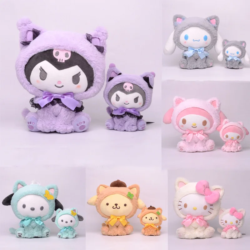 

Платье-трансформер Sanrio Hello Kitty Kuromi моя мелододи плюшевые игрушки милые Мультяшные плюшевые куклы