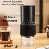New Portable Electric Coffee Bean Grinder Household Wireless 30 Gears Externally Adjustable Coffee Machine Rechargeable Grinders 2
