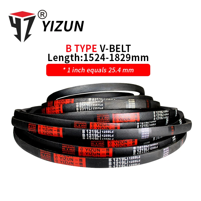 YIZUN B Type B1524 ~ 1829 мм Резиновый жесткий диск внутренняя длина обхват промышленная передача сельскохозяйственная техника V ремень
