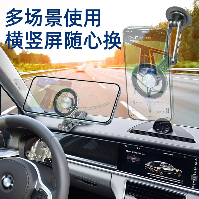 Foldable Magnetic Car Phone Holder Mount Universal Strong Phone Mount for iPhone 15 14 13 Pro Max Samsung Huawei For Car