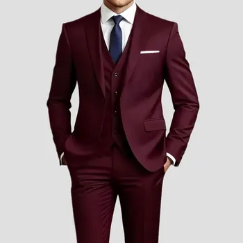 Set di abiti eleganti da uomo: set da smoking slim fit per matrimoni e occasioni formali, abito nero