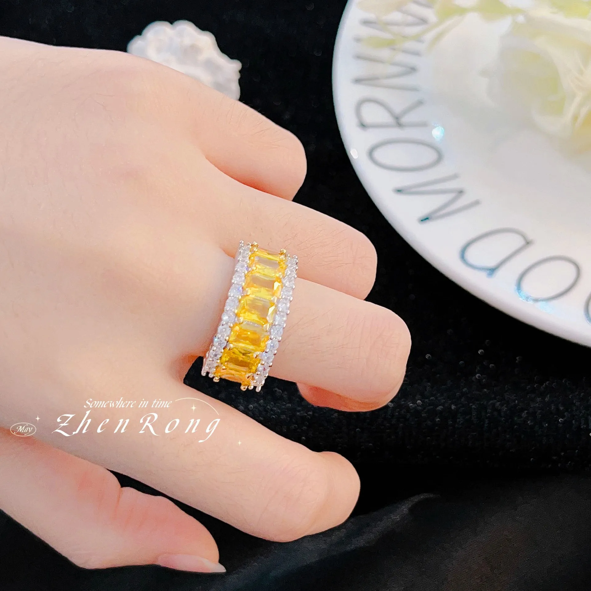 Luxurious Exquisite Colorful Silver Ring Set - Women's Sparkling Jewelry Gift