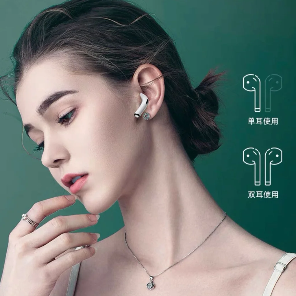 Fone De Ouvido Bluetooth Sem Fio Com Microfone Esportivo TWS Branco 3
