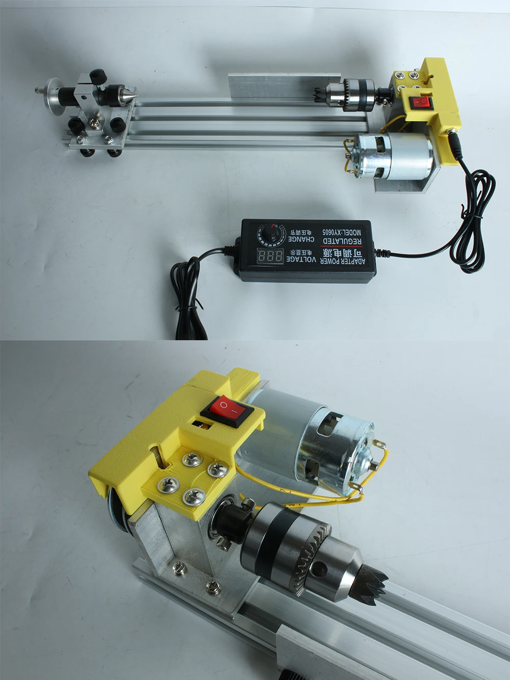 Multifunctional Mini Lathe Bead Polisher Grinder 200-3600RPM Variable Speed Wood