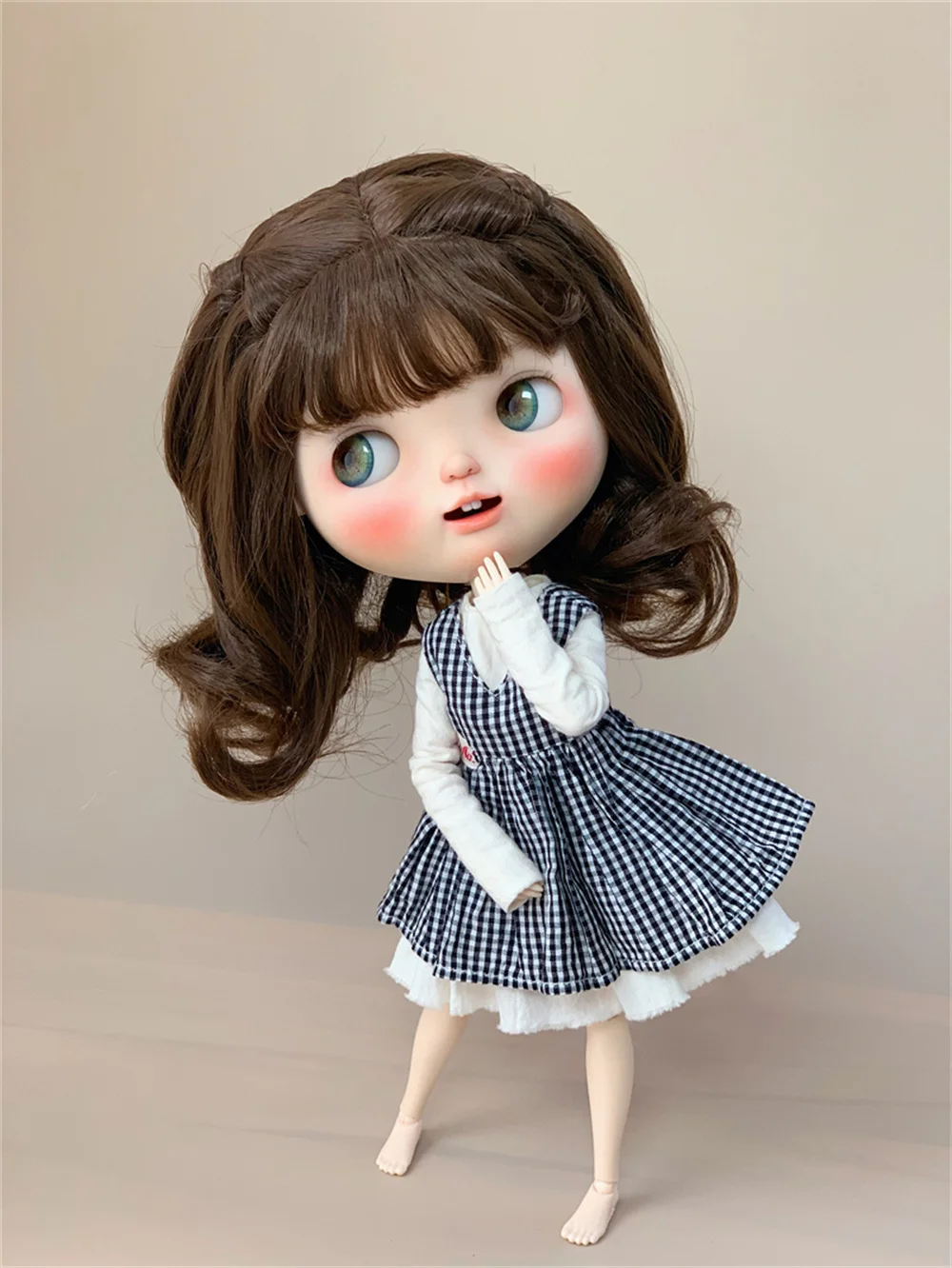 YESTARY BJD Blythe Doll Wigs Accessories Tress For Dolls Wigs Milk Silk  Fashion Long Hair Curl With Bangs For Girl Birthday Gift