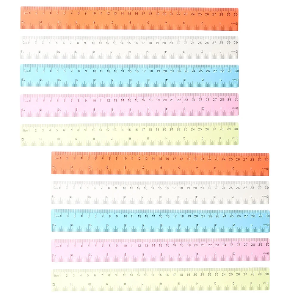 

10Pcs Plastic Rulers for Students Painting Rulers Reusable Drawing Rulers Students Straight Rulers