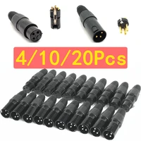 4/10/20pcs XLR 3Pin ชาย/หญิงไมโครโฟนสายเชื่อมต่อปลั๊ก CANNON MIC Terminal 1
