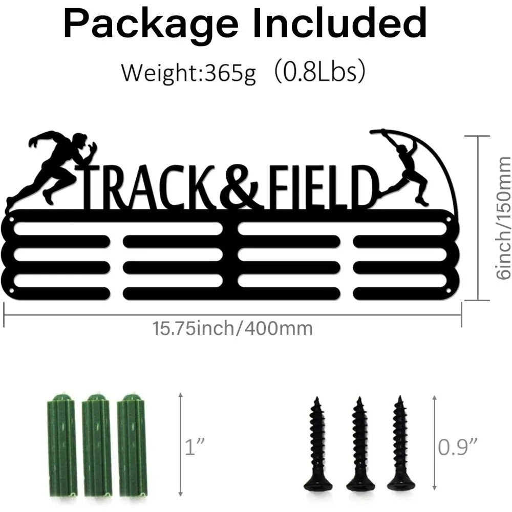 Male Track and Field Medal Hanger Display for 60+ Medals