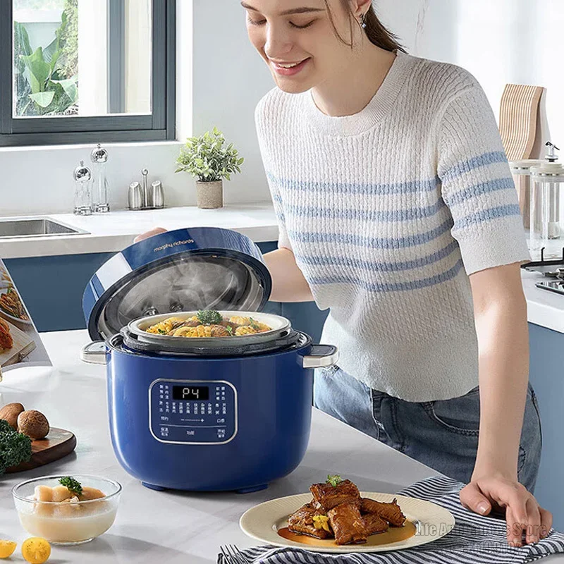 MOPRHY RICHARDS MR8701 Electric Pressure Cooker 2.5L Enamel Glaze Rice Cooker 70Kpa Pressure Quick Multifunction Cooking Pot