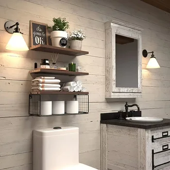 Farmhouse Wall-Mounted Floating Shelves 1