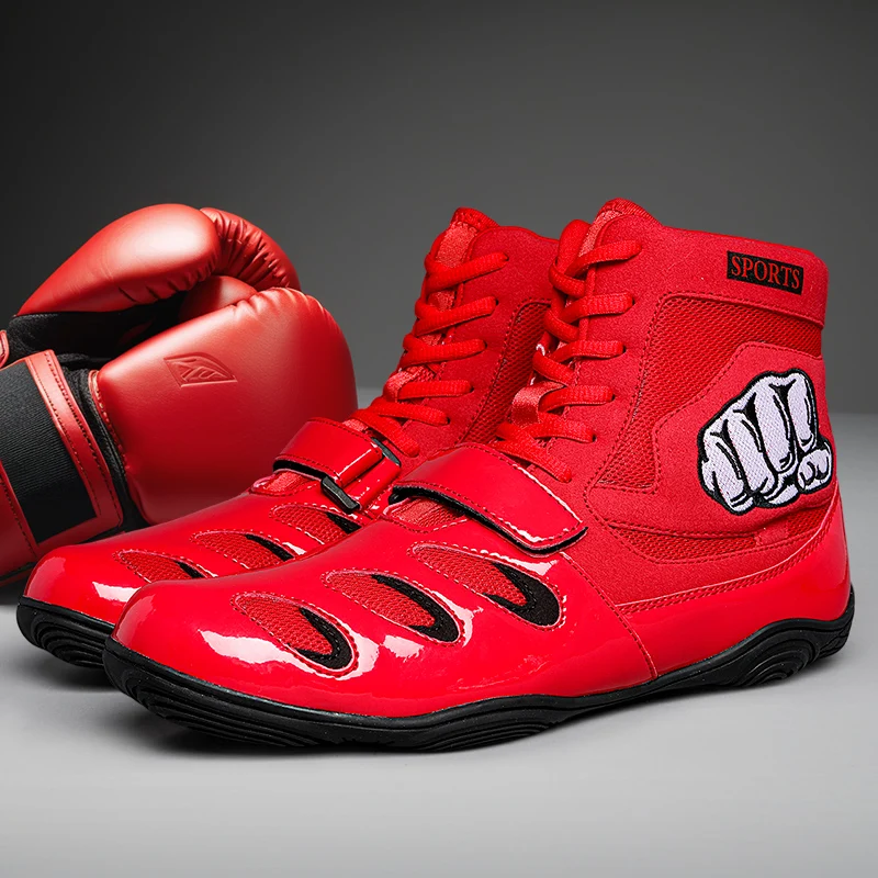 Sapatos de alta tração para homens, mulheres, jovens e crianças, duráveis, boxe, halterofilismo