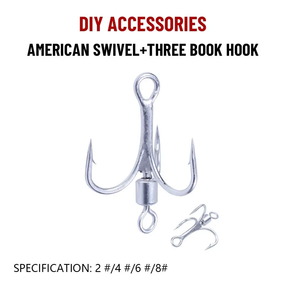 10pcs Fishing Treble Hook High Carbon Steel Reinforced Vibration Rotary Sequin Barb Fresh Water Seawater Tackle