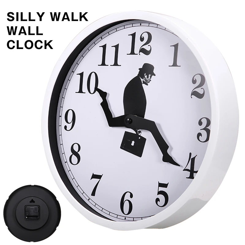 Ministry Of Silly Walk Wall Clock Funny Walking Clocks Comedy Type