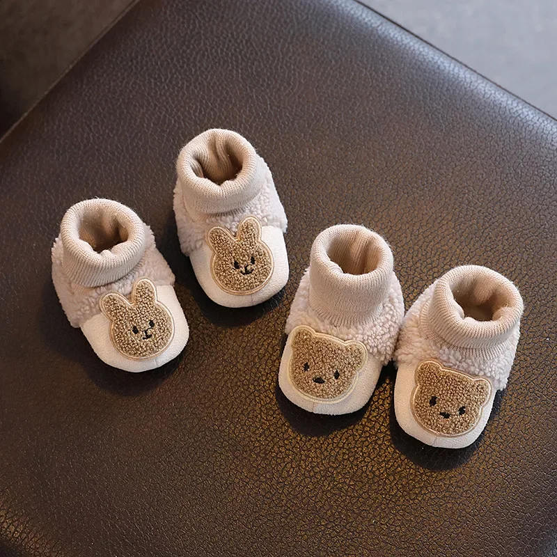 

Baby Shoes Soft Soled Toddlers 1-year-old Newborn Boys and Girls Thickened and Warm in Autumn and Winter Not Falling