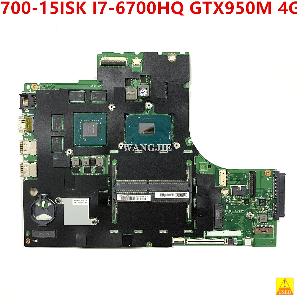 

Used 5B20K91444 For Lenovo Ideapad 700-15ISK Laptop Motherboard 15 Inch SR2FQ I7-6700HQ GTX950M/4G 448.06R01.0011 100% Working