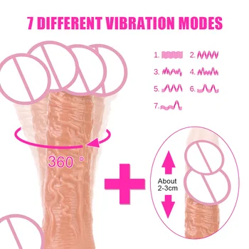 OLO Realistic Penis Vibrator Remote Control Heating Thrusting Dildo Silicone Big Dick Sex Toys for Women Lesbian 4
