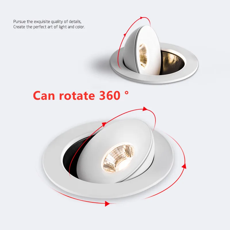 Embedded Dimmable LED Downlights 7W 9W 12W 15W 18W 20W 360&deg; Adjustable COB Ceiling Lamps Spot Lights AC90~260V led downlight recessed ceiling spotlight ceiling lamps