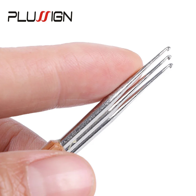 1Pcs/Lot Dreadlocks Crochet Natural Bamboo 1 Hook 2 Hooks 3 Hooks One Head 0.5Mm 0.75Mm Sisterlocks Needle Hair Weaving Tool crochet hooks