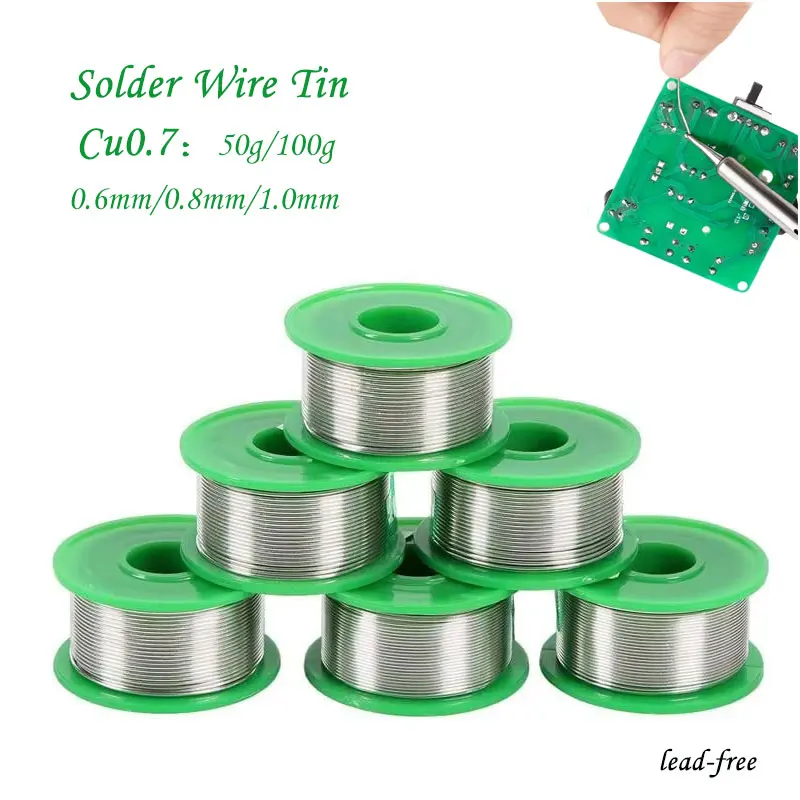 Soldering Wire Soldering Tin Wire Welding Wires Lead-free Low Temperature Flux-cored Soldering Wire Tin Low Melting Point 217 Degrees No Clean Needed