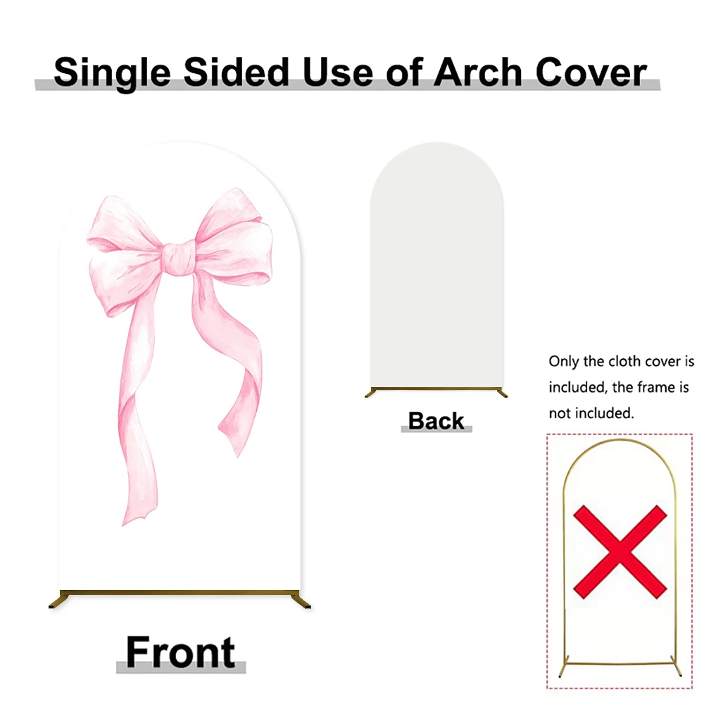Pink Bows Flower Arch Backdrop Cover Wedding Bridal Shower Birthday Party Decor Baby shower girl Portrait Photography Background 4