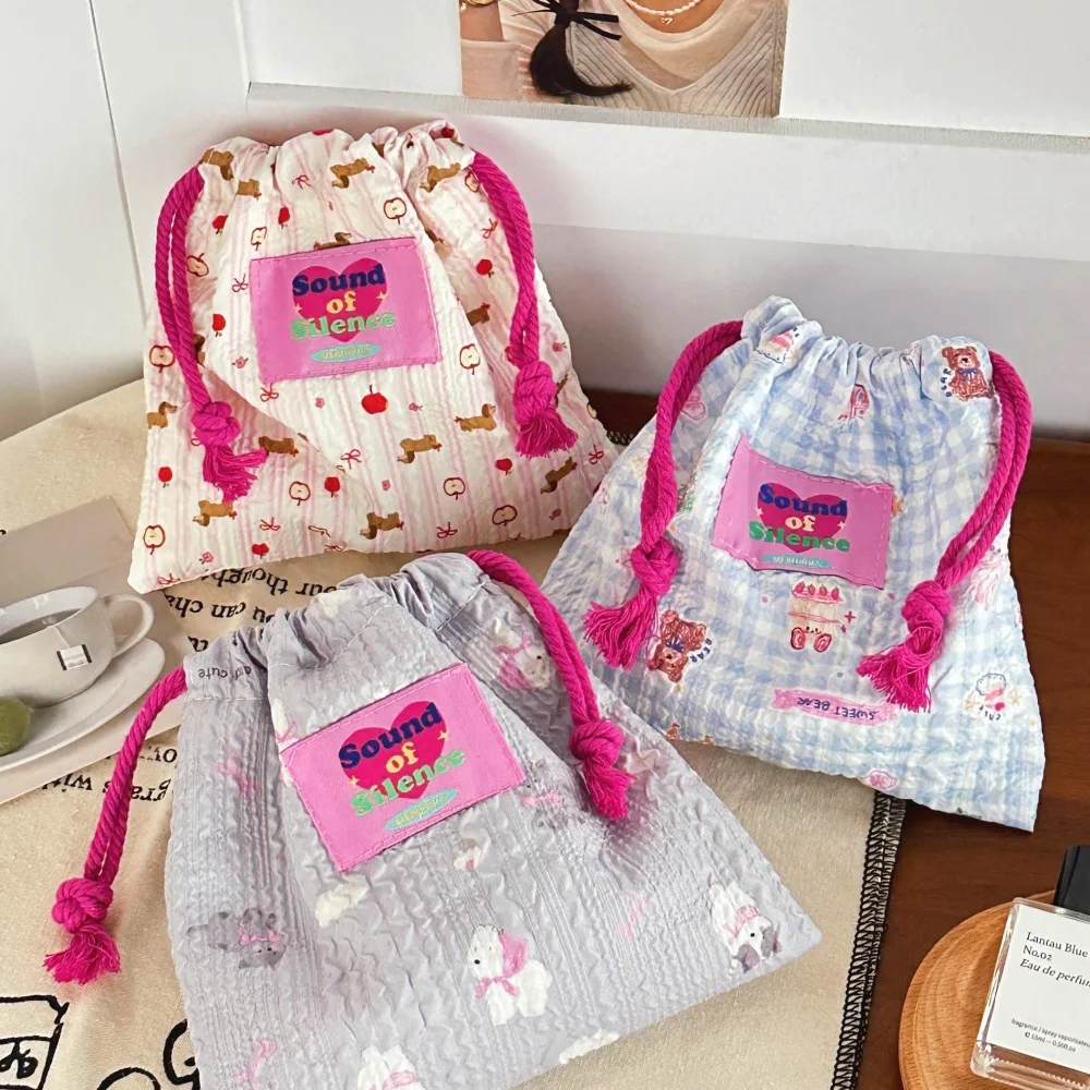 MINKYS Kawaii Big Capacity Girls Makeups Small Accessories Candy Storage Bag Cute Kids Gift Bags Stationery