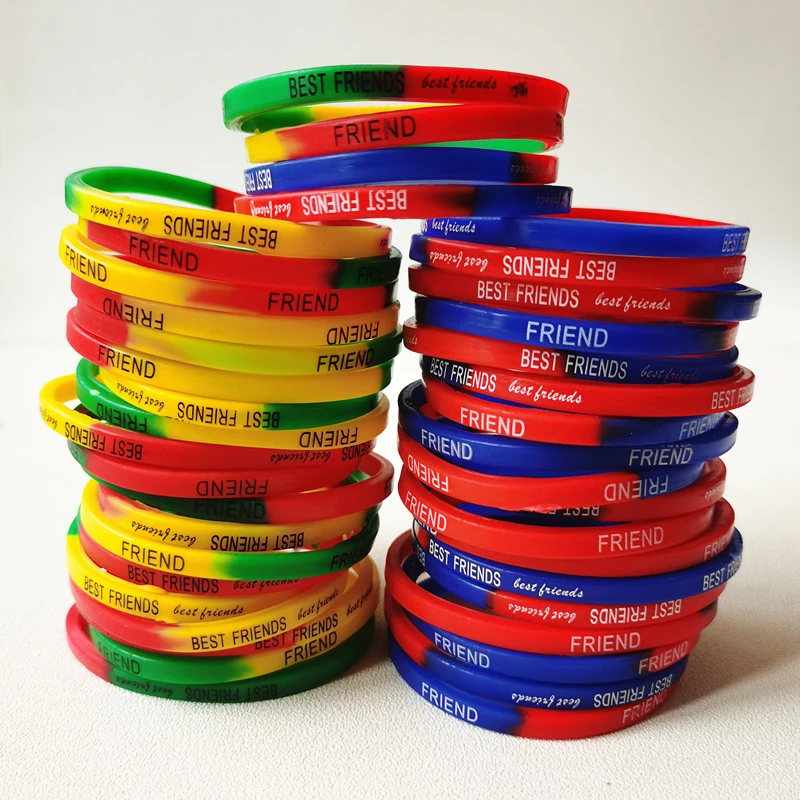 20PCS New Lot Multy Color Silicone Bangles Bobmarley Red Blue Mix Friendship Hand Wristband Home School Party Club Best Gifts