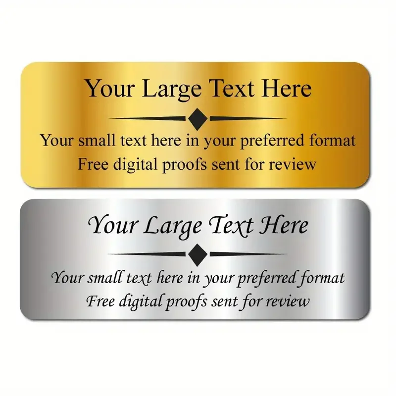 7.5*2.5CM Free Engraved Logo Text Plate Custom Badge Personalize Brooch Double Sided Tape Magnet ID Door Wall Mailbox Name Tag