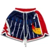 High Street Retro New Drawstring Basketball Shorts Men's Summer Outdoor Running Fitness But Knee Sports Quarter Pants 3