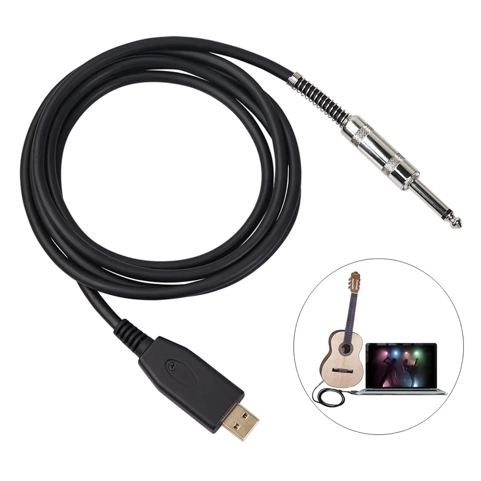 Guitar Cable Usb To 6.35mm Recording Cable Adapter Converter Connection