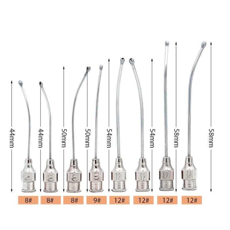 1Pcs Stainless Steel Birds Feeding Syringe Tube Nozzle Rats and Mice/Parrots/Birds/Poultry/Pets Elbow Gavage Needles 6