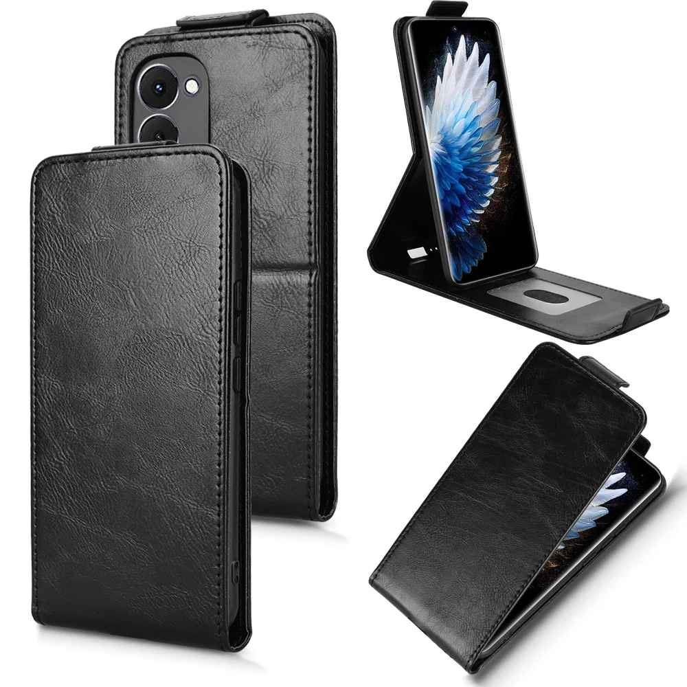 Vertical Retro Smooth Leather Case - Full Cover for Tecno Spark 40 Pro Plus Smartphone
