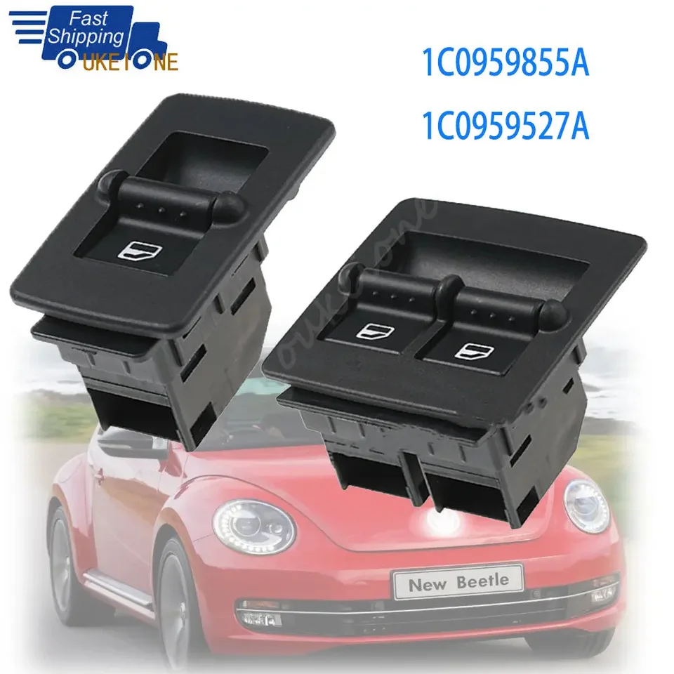 Interrupteur Bouton Vitre électrique Gauche Avant Pour VW Beetle 1998-2010 - Réf. 1C0959527 - Neuf