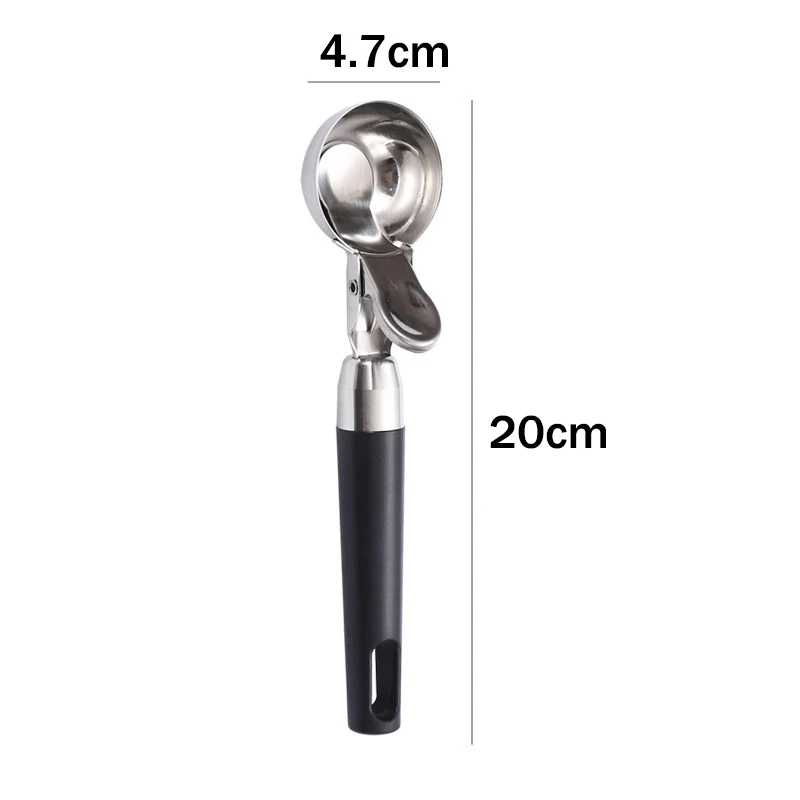 Premium Ice Cream Scoop Stainless Steel Trigger Spoon Frozen Yogurt Gelatos Sundaes Scoop Kitchen Accessories Ice Cream Spoon ice cream scoop