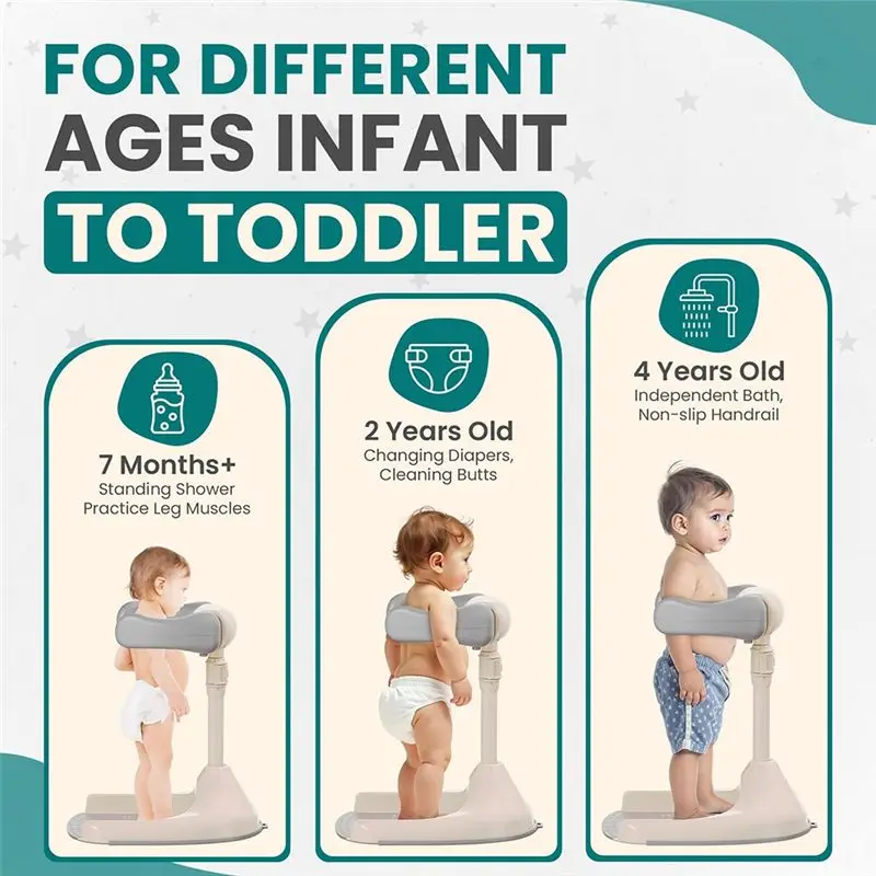 Supporto pieghevole per il bagnetto del neonato, regolabile, antiscivolo, portatile, per vasca da bagno per bambini - immagine 2