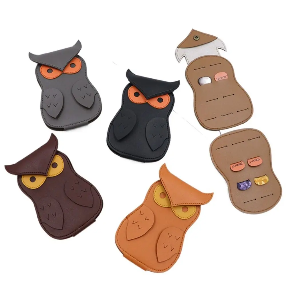 

Owl Shaped Guitar Pick Holder Case Guitar Players Durable Smooth Guitar Plectrums Bag Faux Leather PU Guitar Pick Bag Classical