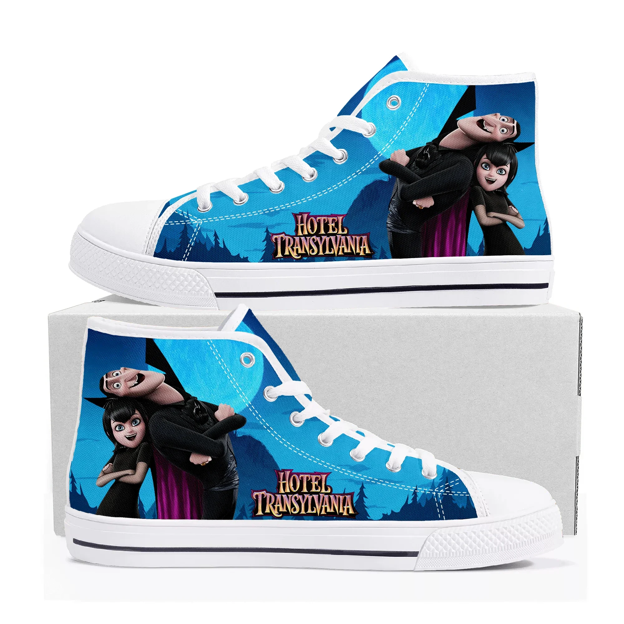 Transylvania Dracula High Top Sneakers Mens Womens Teenager High Quality Canvas Sneaker Comics Manga Couple Custom Made Shoes