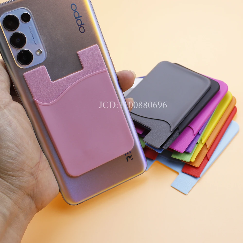 Silicone Mobile Phone Back Card Holder Wallet Stick On Adhesive