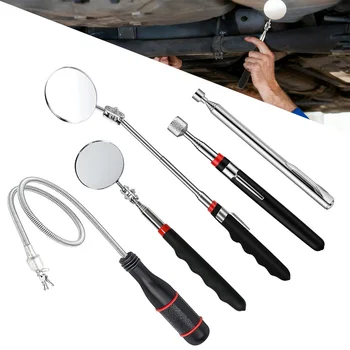 Telescoping Inspection Mirror 360° Adjustable Inspection Tool for Checking Vehicle Small Parts Magnetic Telescoping Pickup Tool 1