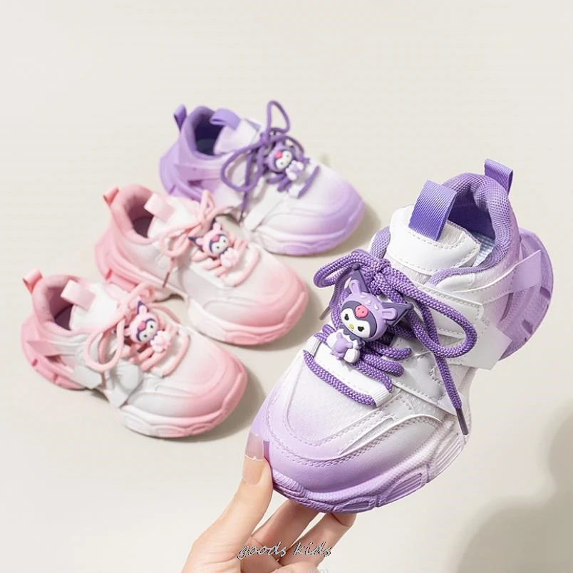 

Girls Sport Shoes Waterproof Lovely Kuromi Melody Sneakers Tenis Infantil Breathable Antislip Children Shoes Chaussure Enfant