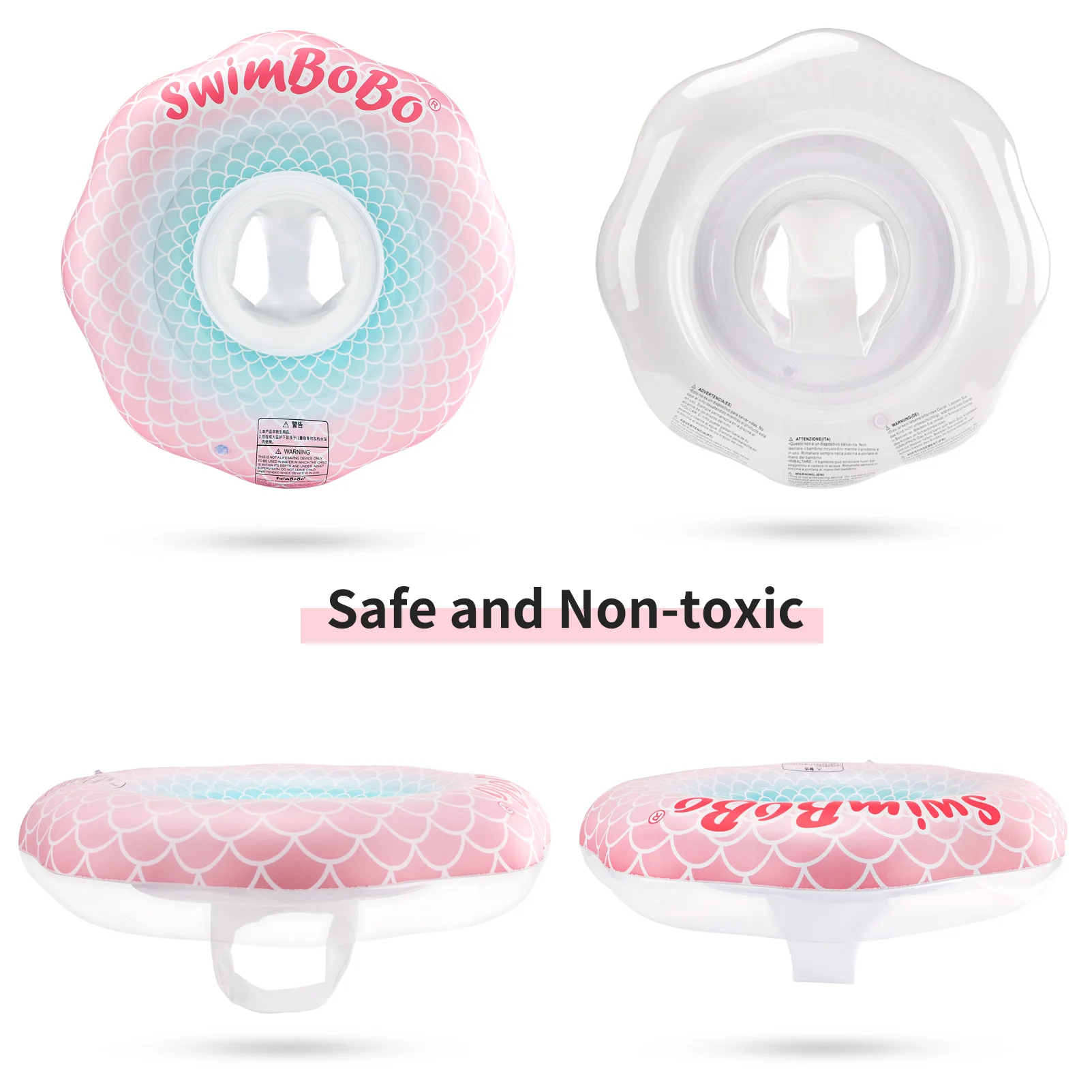 Swimbobo Baby Beauty Mermaid Floating Ring Girl Water Toy Children PVC Inflatable Swimming Seat Rings For Pool Summer Portable 6