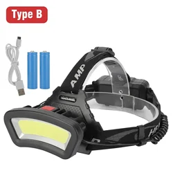 High - Powered LED Rechargeable Headlamp with Sensor and Waterproof Design for Camping and Outdoor Use (HEAD - LAMP - BATTERY)