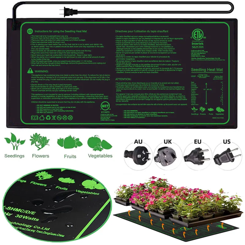 Seedling Heating Mat for Indoor Home, Nursery Heating Mat, Seed Starter, Plant Heating, Garden Supplies, 110V, 220V