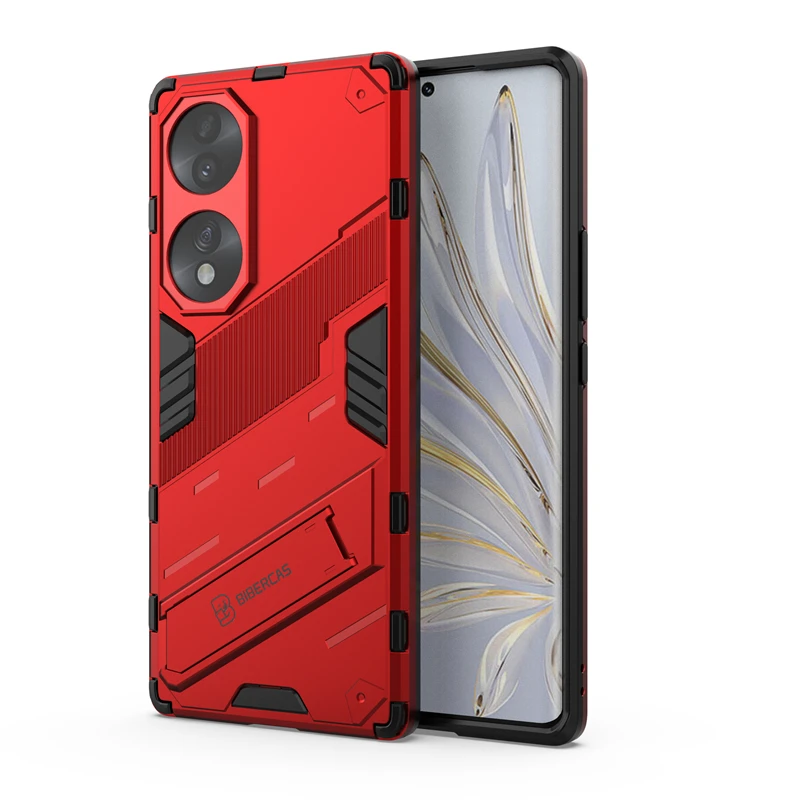 Custodia Portafoglio In Pelle PU Per Honor 9 Lite – Flip Cover Con Slot Carte E Supporto – Rosso - 3
