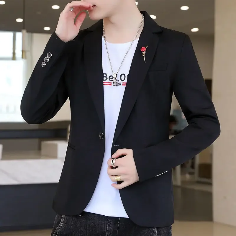 thumbnail image 1 of Abrigos Chaqueta para Hombre Rosa Blanco Hombre Trajes y Blazers Fiesta Original Novedad en Sencillo Botonadura Ropa de Hombre Verano Casual 2024, 1 of 5