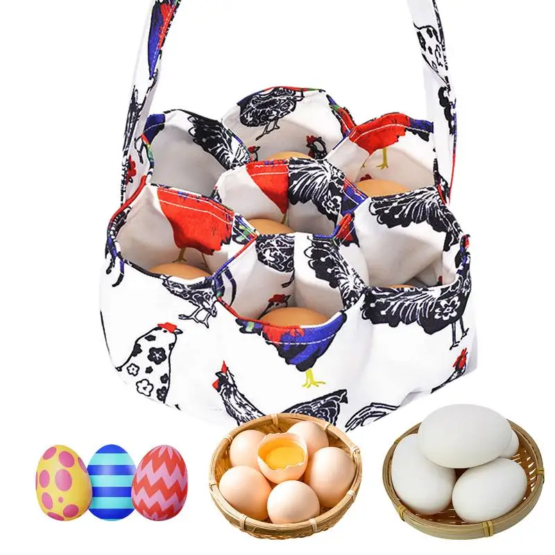 

7 Pouches Egg Collection Basket Chicken Eggs Storage Bag Multipurpose Home Storage Kitchen Supplies Washable Egg Baskets