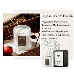 Lavender Bliss Aromatherapy Candle - Relaxing Scented Glass Jar for Home Décor and Gifts (English Pear Freesia)
